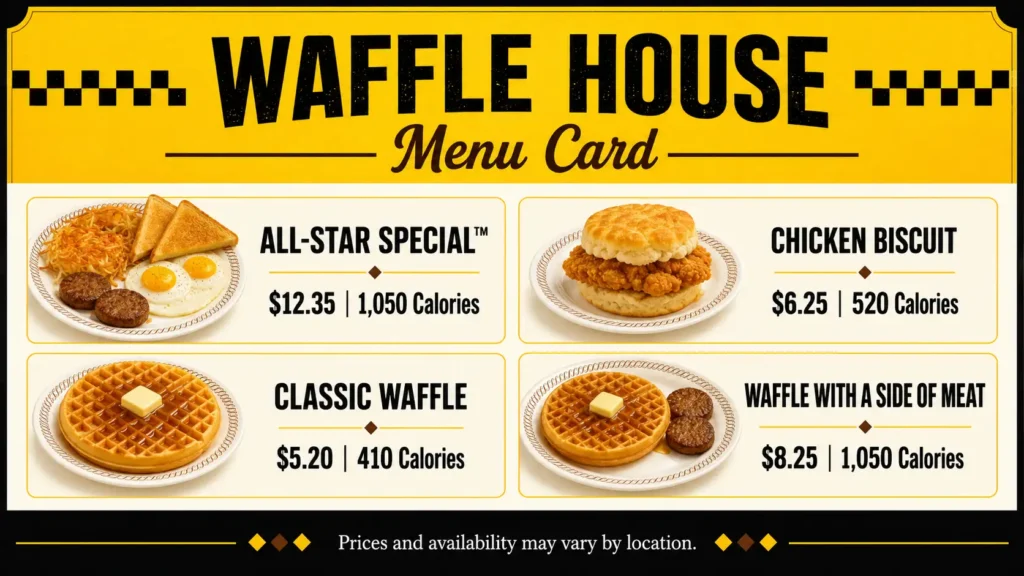 Waffle House Menu Card